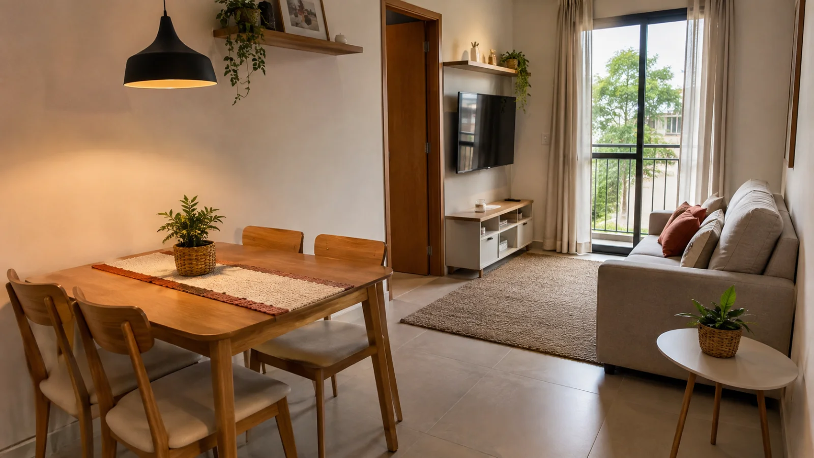 Como decorar sala de estar e jantar juntas e pequenas
