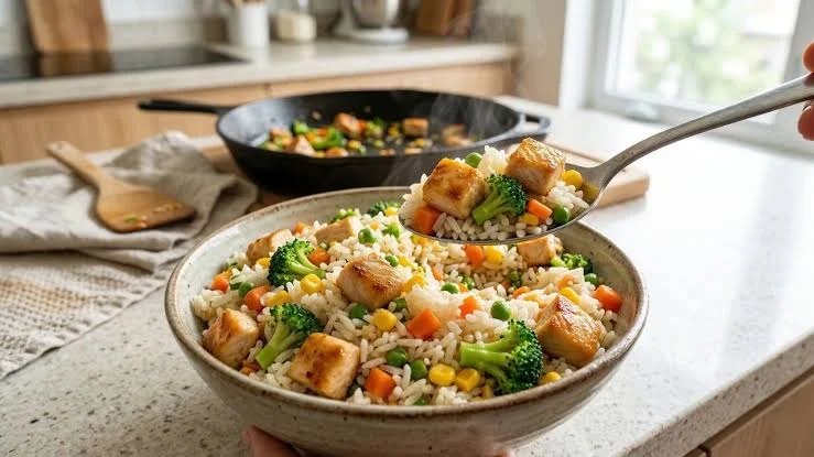 Arroz com Frango e Legumes Soltinho de Uma Panela Só